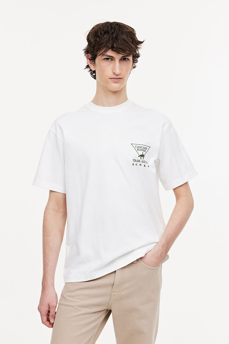 H&M Loose Fit T Shirt White/The North Cascades
