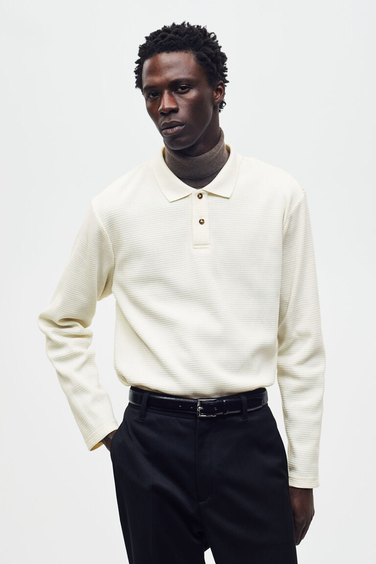 H&M Slim Fit Waffled polo shirt