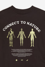 Load image into Gallery viewer, H&amp;M Relaxed Fit Printed T Shirt Dark brown/Connect To Nature
