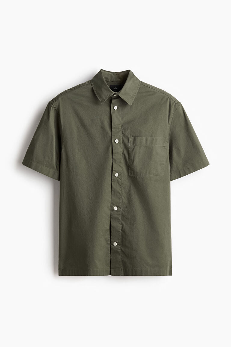 H&M Relaxed Fit Short-sleeved shirt Dark Green