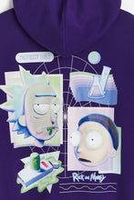 Load image into Gallery viewer, H&amp;M Regular Fit Hoodie Dark purple/Rick and Morty
