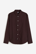 Load image into Gallery viewer, H&amp;M Slim Fit Easy-iron shirt Dark Brown
