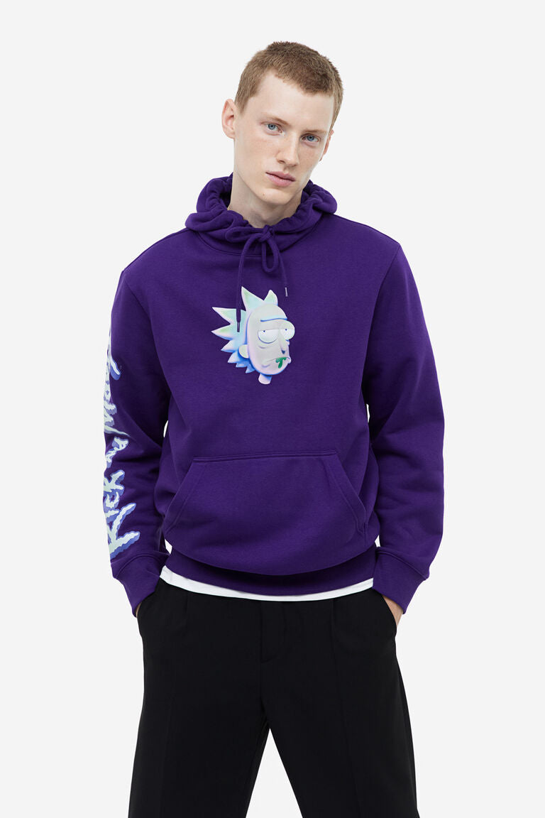 H&M Regular Fit Hoodie Dark purple/Rick and Morty