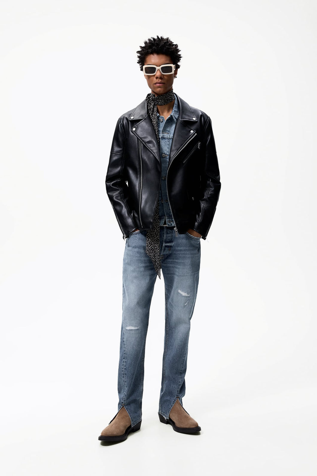 Zara Faux Leather Biker Jacket