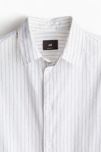 Load image into Gallery viewer, H&amp;M Regular Fit Linen-blend shirt White\Striped
