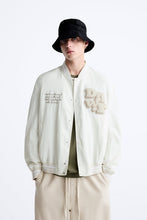 Load image into Gallery viewer, Zara BOMBER JACKET WITH PATCH Oyster White
