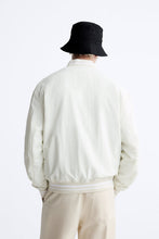 Load image into Gallery viewer, Zara BOMBER JACKET WITH PATCH Oyster White
