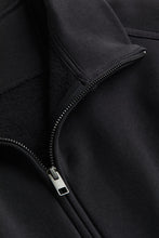 Load image into Gallery viewer, H&amp;M Relaxed Fit Zip-through Jacket Black
