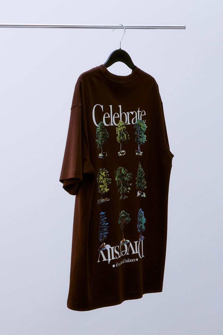 H&M Loose Fit Printed T-shirt Brown/Celebrate Diversity