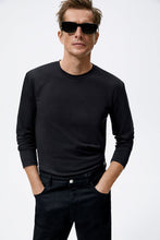Load image into Gallery viewer, Zara Slim Fit Long Sleeve T Shirt Black
