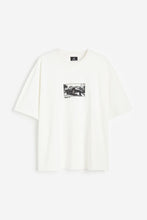 Load image into Gallery viewer, H&amp;M Oversized Fit Printed T-shirt White/Car
