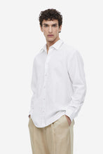 Load image into Gallery viewer, H&amp;M Regular Fit Linen Blend Shirt White
