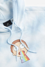 Load image into Gallery viewer, H&amp;M Regular Fit Hoodie Light blue/Rick and Morty
