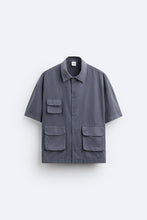 Load image into Gallery viewer, Zara UTILITY SHIRT WITH POCKETS Blue Steel
