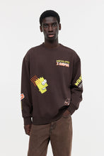 Load image into Gallery viewer, H&amp;M Relaxed Fit Sweatshirt Dark brown/The Simpsons
