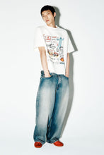Load image into Gallery viewer, H&amp;M Loose Fit Printed T-shirt (White/Youth Race)
