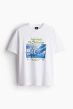 Load image into Gallery viewer, H&amp;M Loose Fit Printed T Shirt White/Essentials
