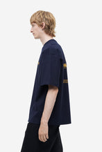 Load image into Gallery viewer, H&amp;M Oversized Fit Cotton T-shirt Dark blue/Balance
