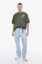 Load image into Gallery viewer, H&amp;M Oversized Fit Printed T-shirt Khaki green/Hardcore
