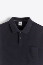 Load image into Gallery viewer, Zara Textured Polo Shirt Navy
