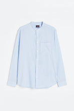 Load image into Gallery viewer, H&amp;M Regular Fit Linen-blend Grandad Shirt Skyblue
