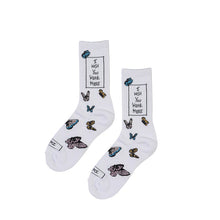Load image into Gallery viewer, I WISH YOU WERE HERE GREEN BUTTERFLIES SOCK
