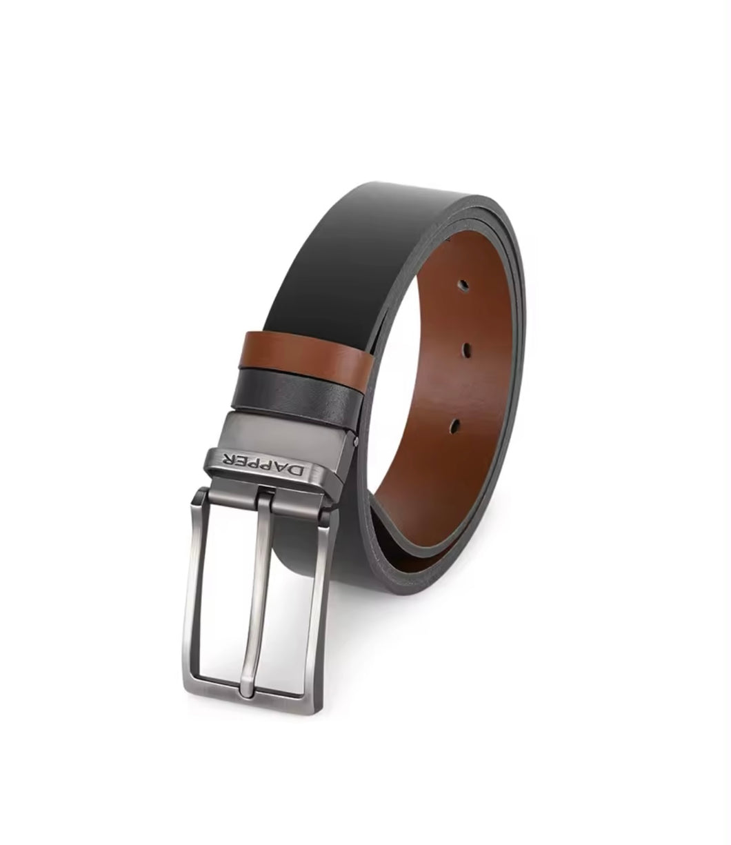 Dapper Reversible Pin Buckle Belt Black/Brown