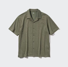 Load image into Gallery viewer, Uniqlo AIRism Cotton Full Open Short Sleeve Open Collar Polo Shirt
