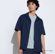 Load image into Gallery viewer, Uniqlo AIRism Cotton Full Open Short Sleeve Open Collar Polo Shirt
