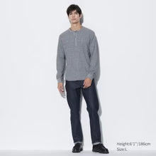 Load image into Gallery viewer, Uniqlo Waffle Henley Neck Long Sleeve T-Shirt
