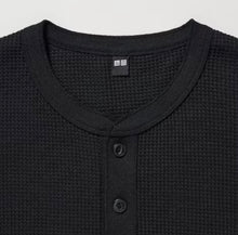 Load image into Gallery viewer, Uniqlo Waffle Henley Neck Long Sleeve T-Shirt
