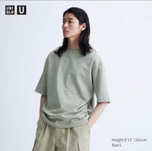 Load image into Gallery viewer, Uniqlo U AIRism Cotton Oversized Crew Neck Half Sleeve T-Shirt
