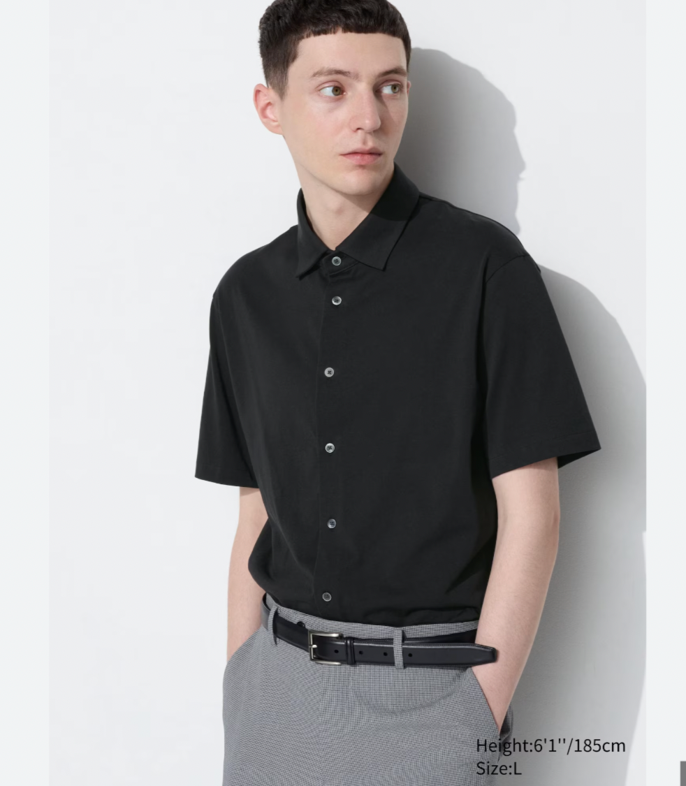 Uniqlo AIRism Cotton Full Open Polo Shirt