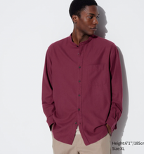 Load image into Gallery viewer, Uniqlo Soft Twill Stand Collar Long Sleeve Shirt
