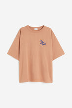 Load image into Gallery viewer, H&amp;M Oversized Fit Cotton T-shirt Powder pink/Butterflies
