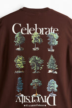 Load image into Gallery viewer, H&amp;M Loose Fit Printed T-shirt Brown/Celebrate Diversity
