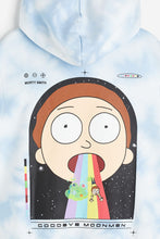 Load image into Gallery viewer, H&amp;M Regular Fit Hoodie Light blue/Rick and Morty
