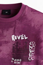 Load image into Gallery viewer, H&amp;M Loose Fit Printed T-shirt (Dark purple/Revel)
