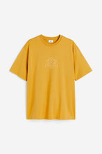Load image into Gallery viewer, H&amp;M Loose Fit T Shirt Mustard yellow/Peace within
