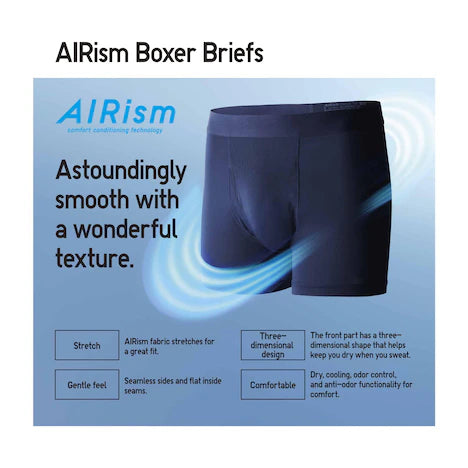 Men's Airism Low-Rise Boxer Briefs with Deodorizing, Light Gray, XL