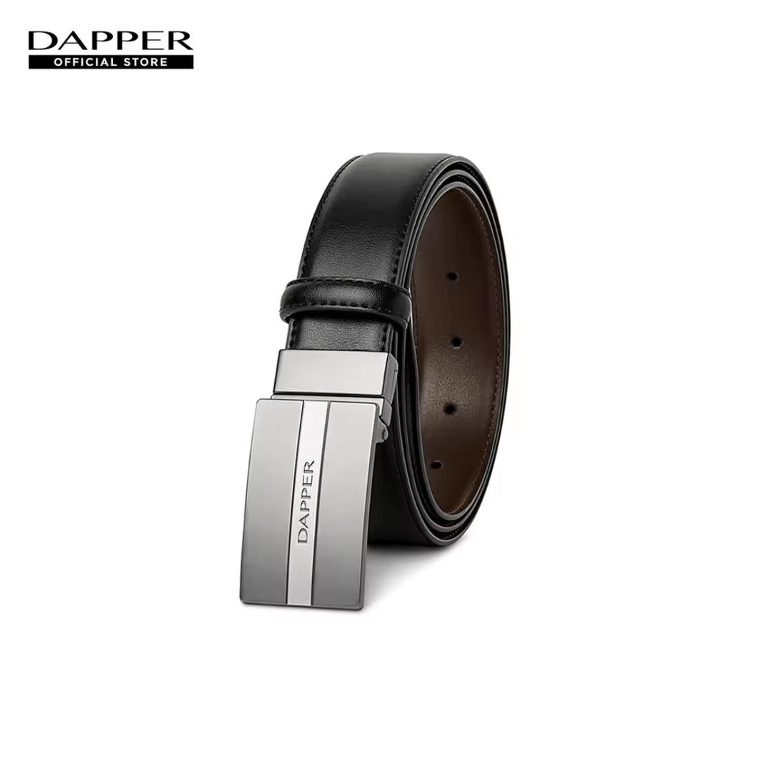 DAPPER Engraved Plaque Buckle Reversible Belt