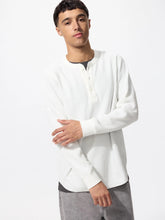 Load image into Gallery viewer, Uniqlo Waffle Henley Neck Long Sleeve T-Shirt

