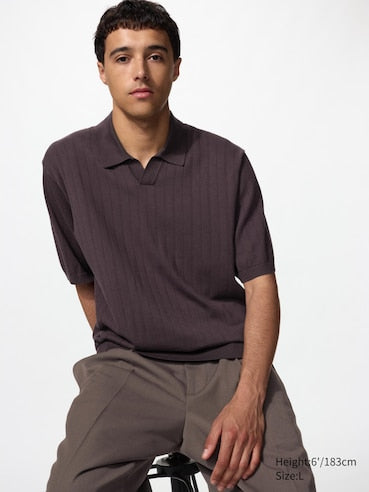 Uniqlo Washable Knitted Skipper Polo Sweater | Short Sleeve