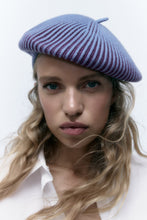 Load image into Gallery viewer, Zara Ribbed Knit Beret Blue

