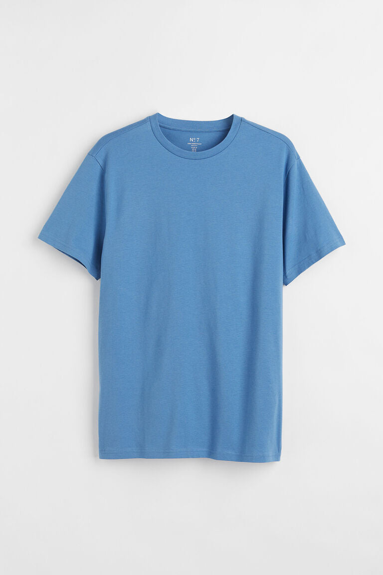 H&M Basic Round Neck T Shirt Blue