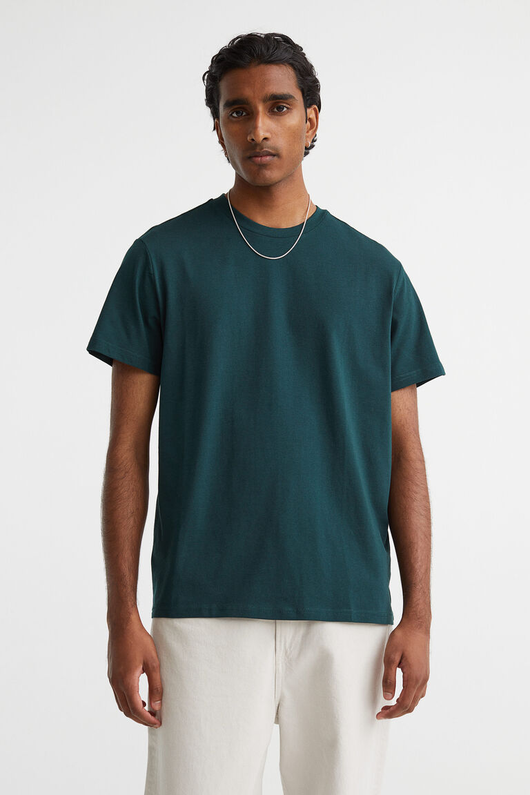 H&M Regular Fit T Shirt Dark turquoise