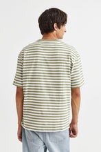 Load image into Gallery viewer, H&amp;M Relaxed Fit Cotton T Shirt Green Striped
