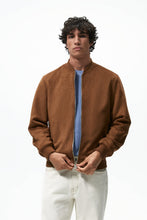 Load image into Gallery viewer, Zara Faux Suede Bomber Jacket Brown
