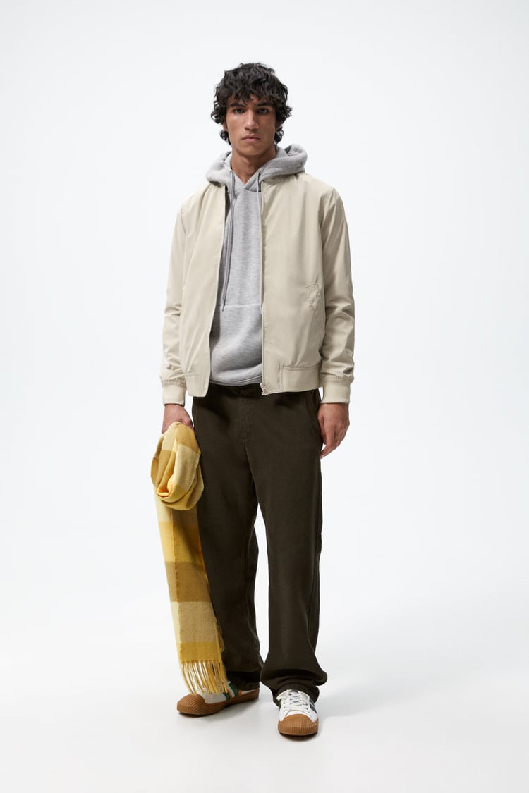 Zara Basic Bomber Jacket V3 Sand