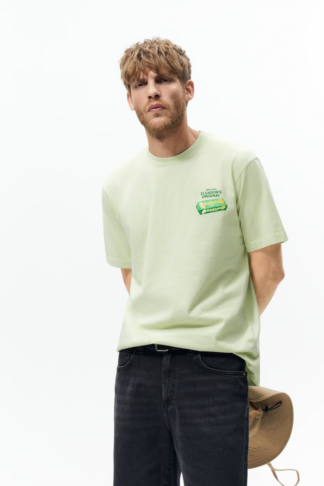 Zara Fruit Print T Shirt Green